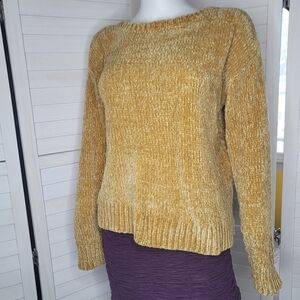 Jones New York Gold Chenille Sweater Size M NEW